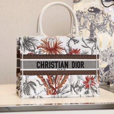 Replica DiorBook Tote White Multicolor Dior Petites Fleurs Embroidery
