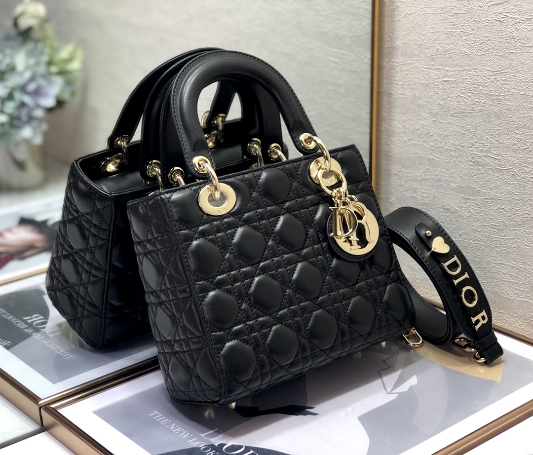 Replica Dior Medium Lady Dior Bag Black Patent Cannage Calfskin M0565Owcb_M900 - Image 5