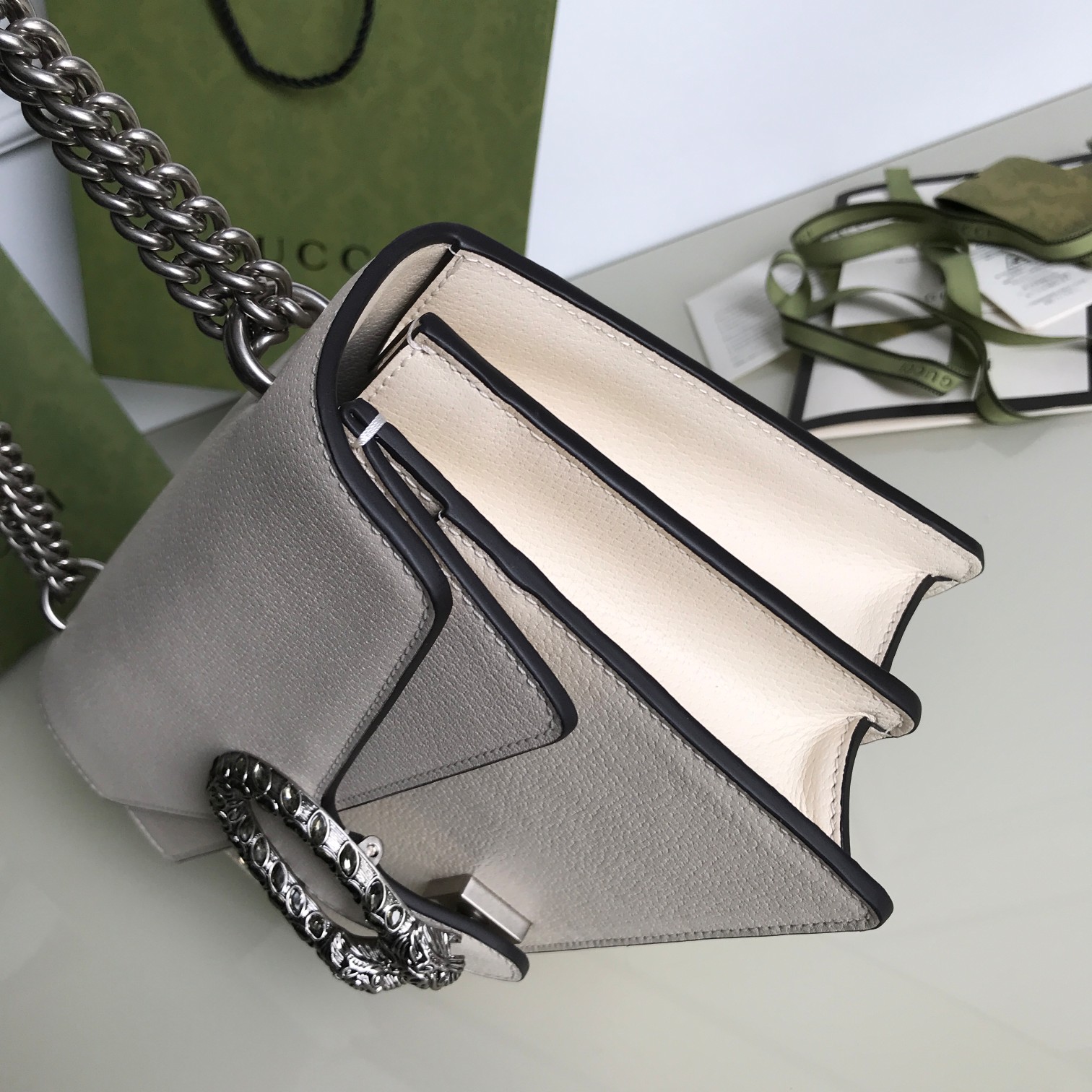 Replica Gucci Dionysus Small Shoulder Bag Pure White 400249 - Image 8