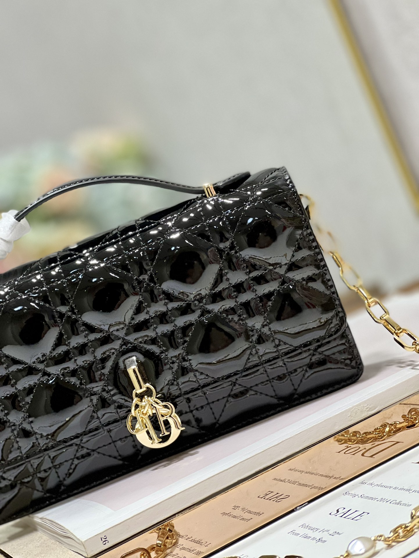 Replica Dior Miss Mini Bag Black Patent Cannage Calfskin - Image 5