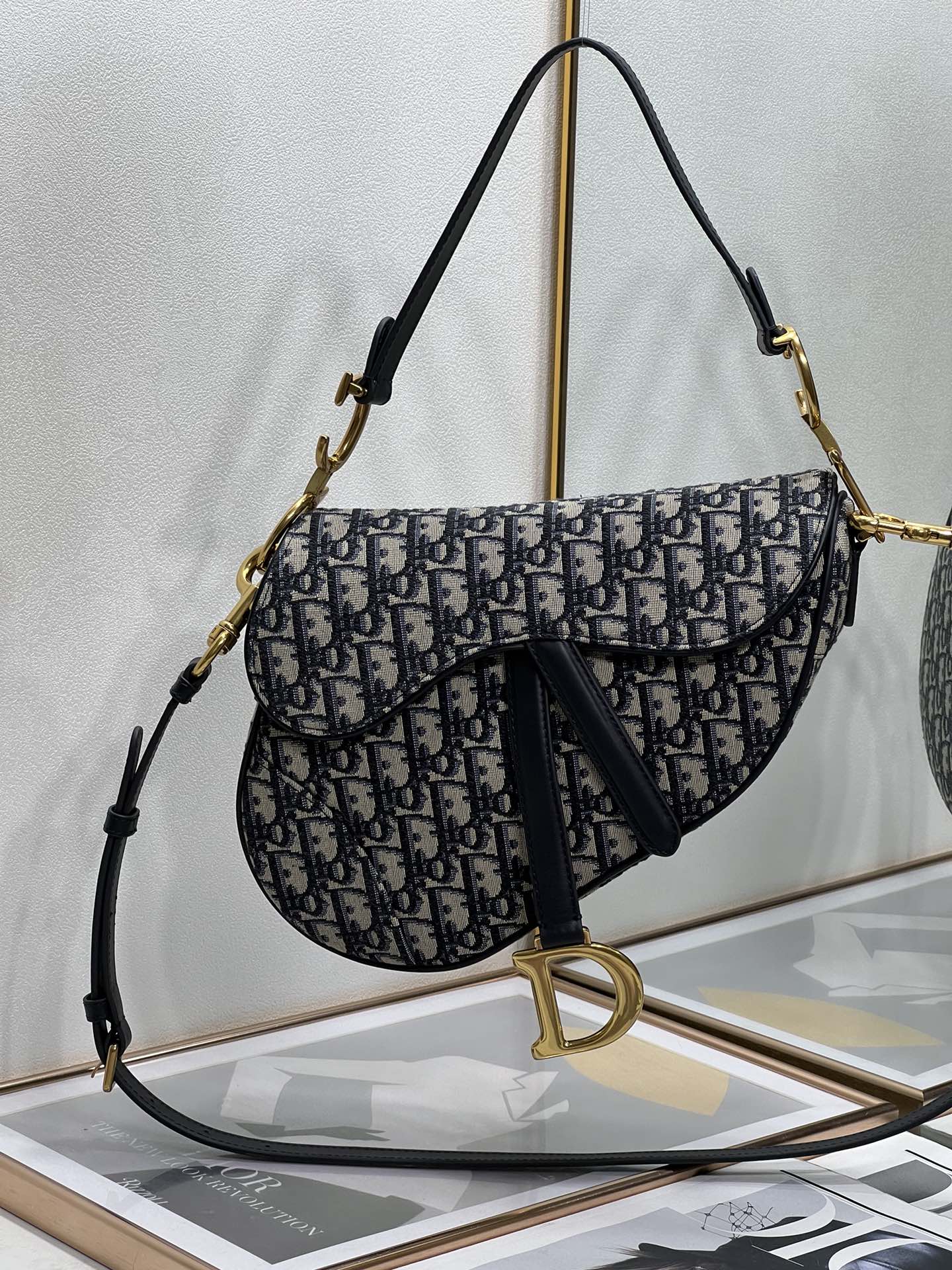 Replica Dior Saddle Bag Blue Dior Oblique Embroidery M0446Criw M928 - Image 8