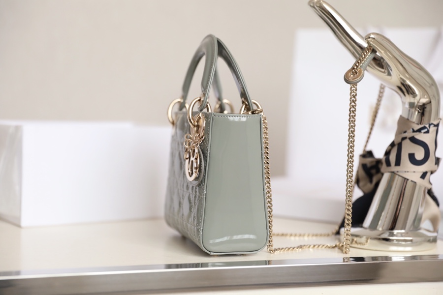 Replica Dior Mini Lady Dior Bag Cloud Blue Patent Cannage Calfskin M0505Owcb_M81B - Image 7