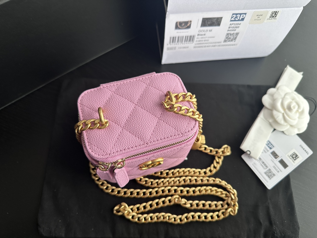 Replica Chanel Clutch With Chain Grained Calfskin & Gold-Tone Metal Pink Ap3203 - Image 8