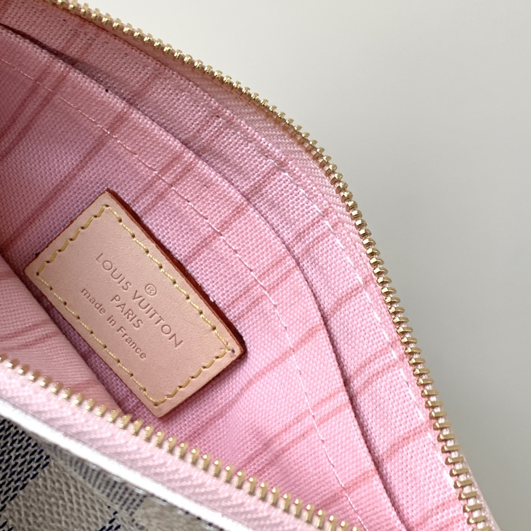 Replica Louis Vuitton Damier Azur Neverfull Pink Pm/Mm/Gm M41603 - Image 9