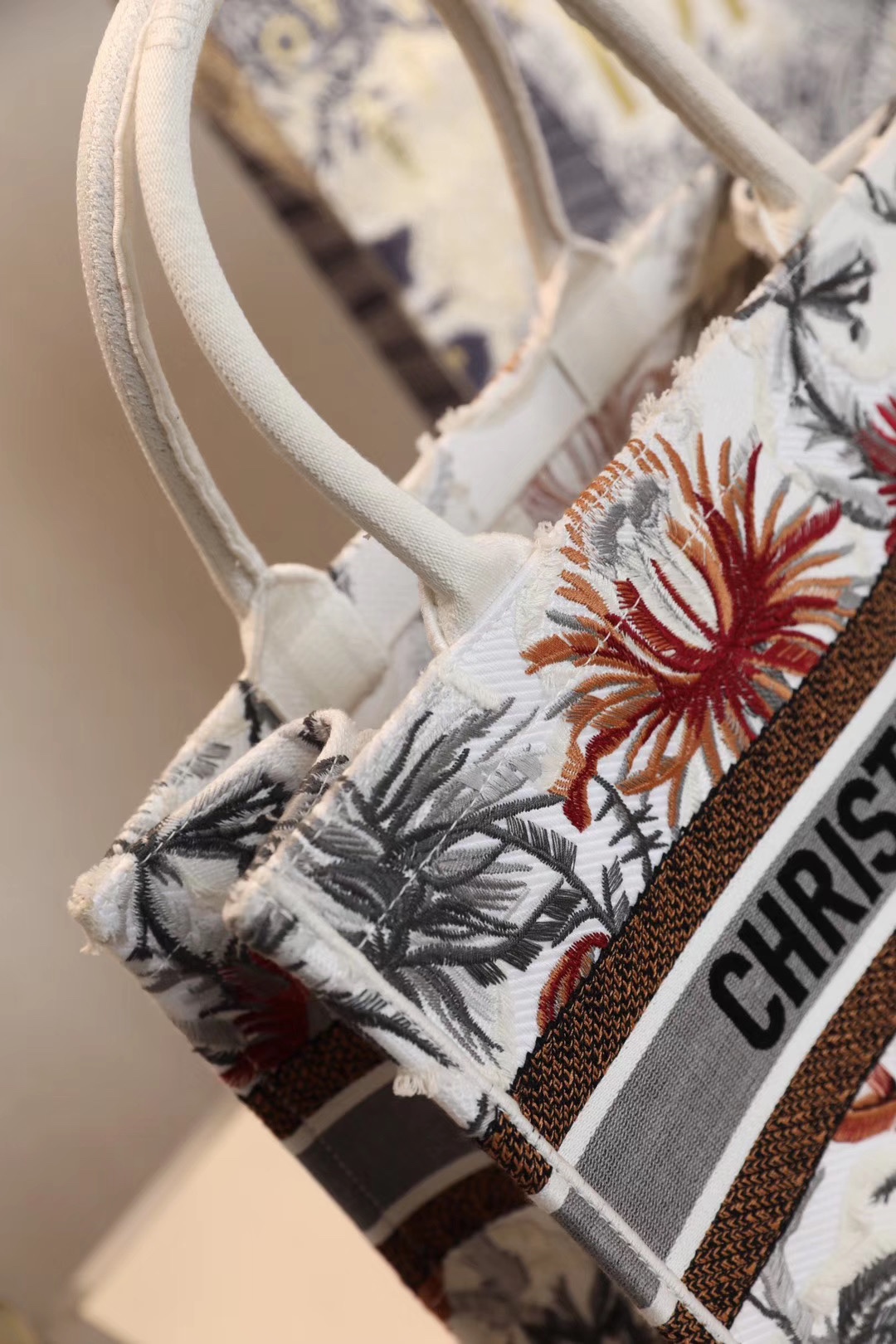 Replica DiorBook Tote White Multicolor Dior Petites Fleurs Embroidery - Image 8