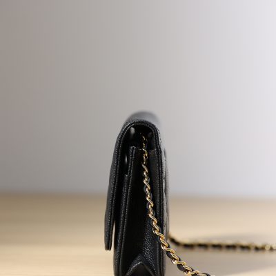 Alternative view of Replica Chanel Woc Gold Chain Black