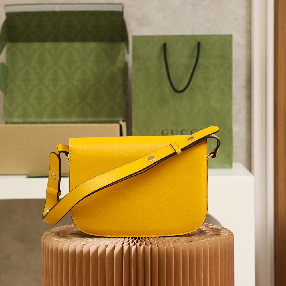 Replica Gucci Horsebit 1955 Shoulder Bag 602204 Yellow Leather - Image 3