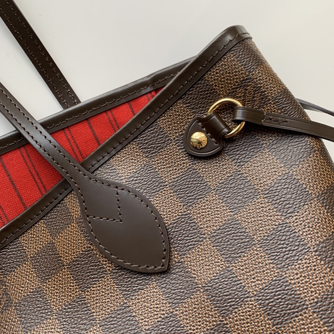 Replica Louis Vuitton Damier Ebene Neverfull Red Pm/Mm/Gm M41603 - Image 7