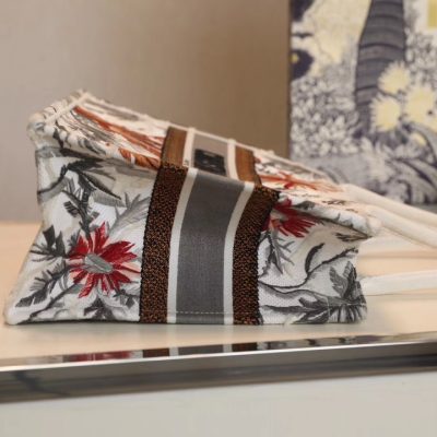 Alternative view of Replica DiorBook Tote White Multicolor Dior Petites Fleurs Embroidery