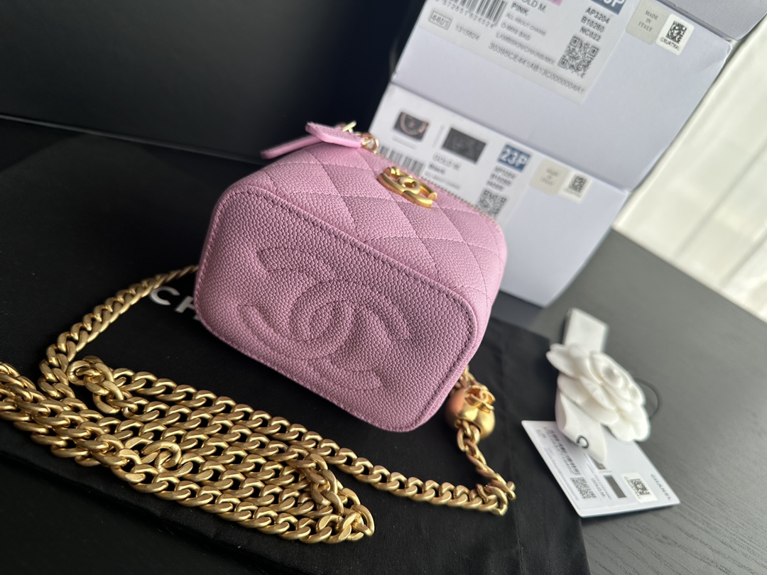 Replica Chanel Clutch With Chain Grained Calfskin & Gold-Tone Metal Pink Ap3203 - Image 9