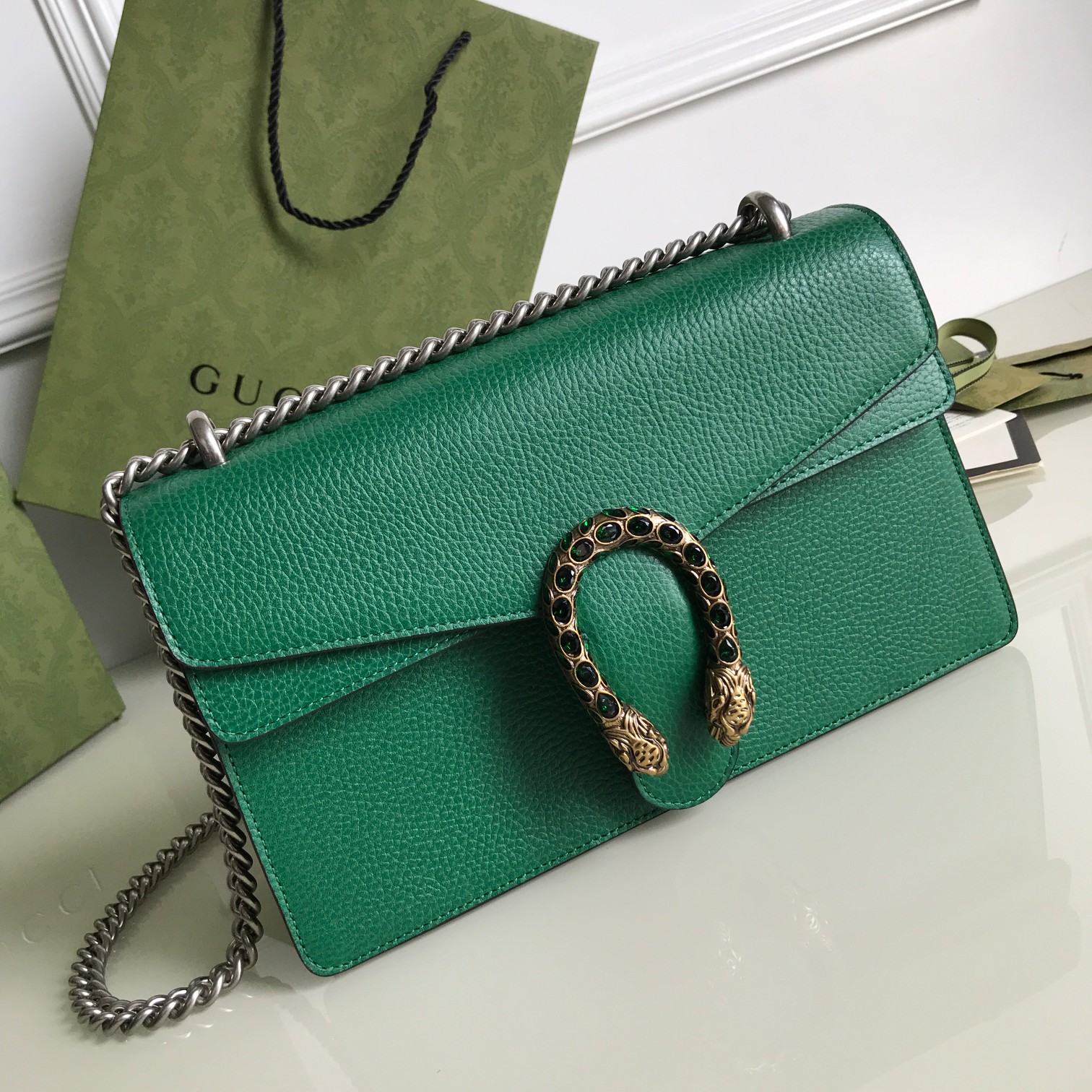 Replica Gucci Dionysus Small Shoulder Bag Forest Green 400249 - Image 9