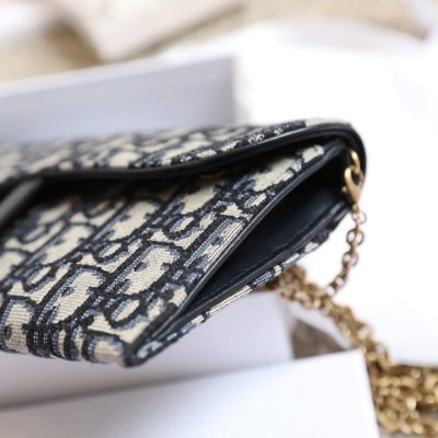 Alternative view of Replica Dior Long Saddle Wallet With Chain Blue Dior Oblique Jacquard S5614Ctzq_M928