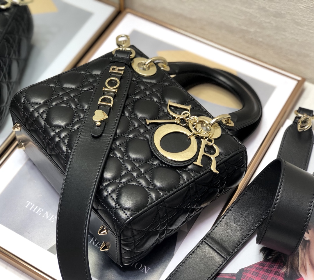 Replica Dior Medium Lady Dior Bag Black Patent Cannage Calfskin M0565Owcb_M900 - Image 8