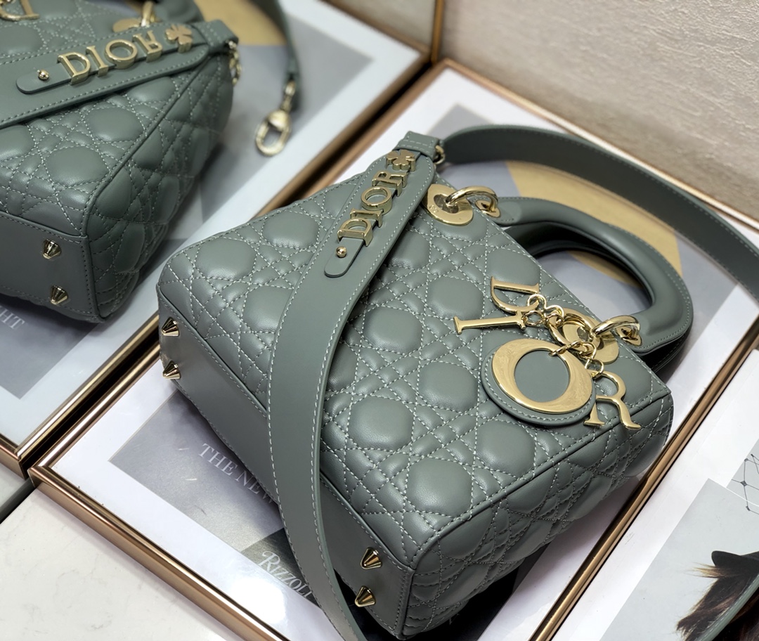 Replica Dior Medium Lady Dior Bag Cloud Blue Patent Cannage Calfskin M0565Owcb_M81B - Image 8