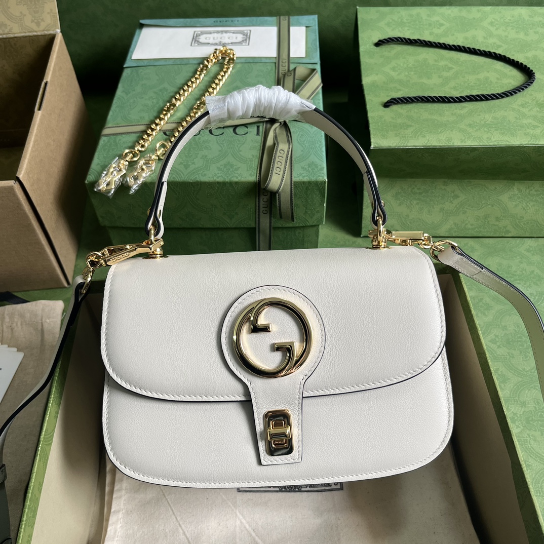 Replica Gucci Blondie Top-Handle Bag White 735101