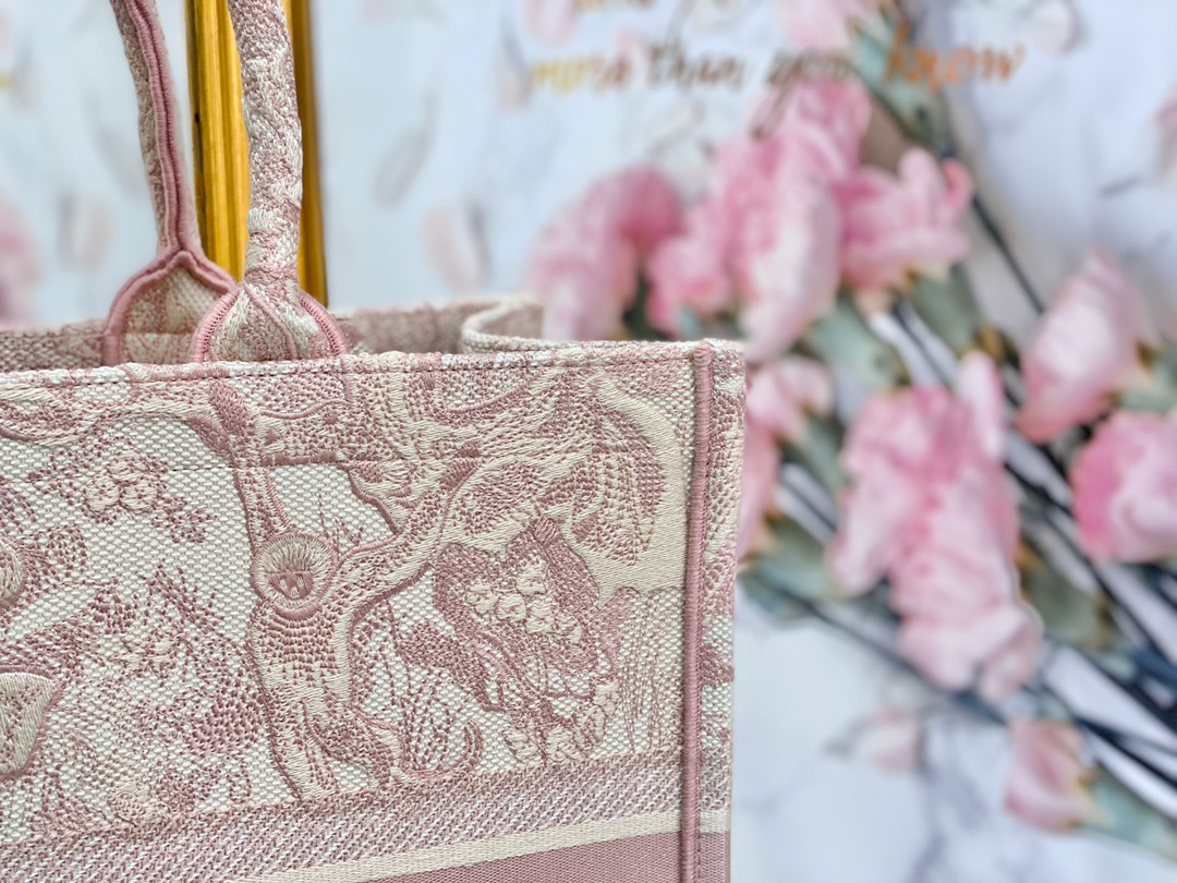Replica Dior Book Tote Medium Pink Toile De Jouy Embroidery M1286Ztdt_M956 - Image 2