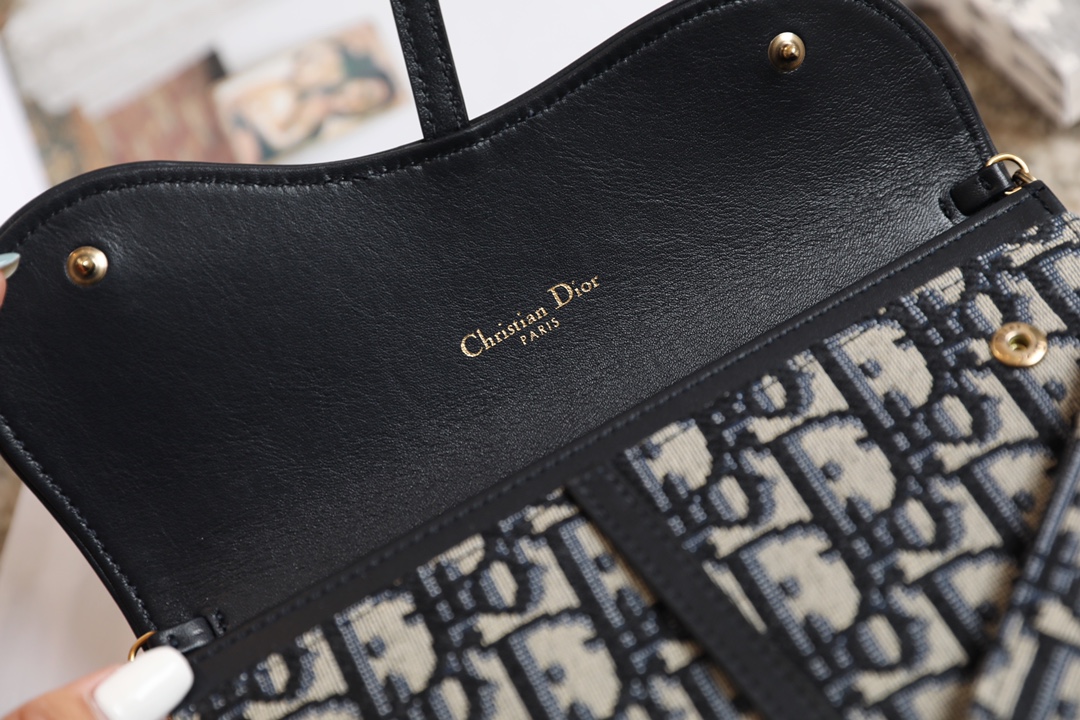 Replica Dior Long Saddle Wallet With Chain Blue Dior Oblique Jacquard S5614Ctzq_M928 - Image 8