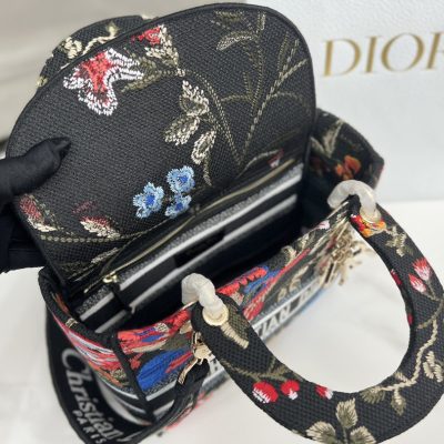 Alternative view of Replica Dior Small Lady D-Lite Bag Black Multicolor Dior Birds Embroidery M0565Oeao_M911