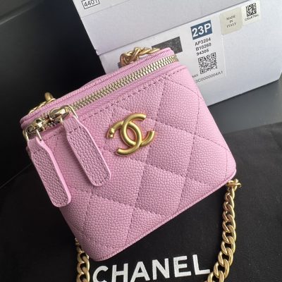 Replica Chanel Clutch With Chain Grained Calfskin & Gold-Tone Metal Pink Ap3203