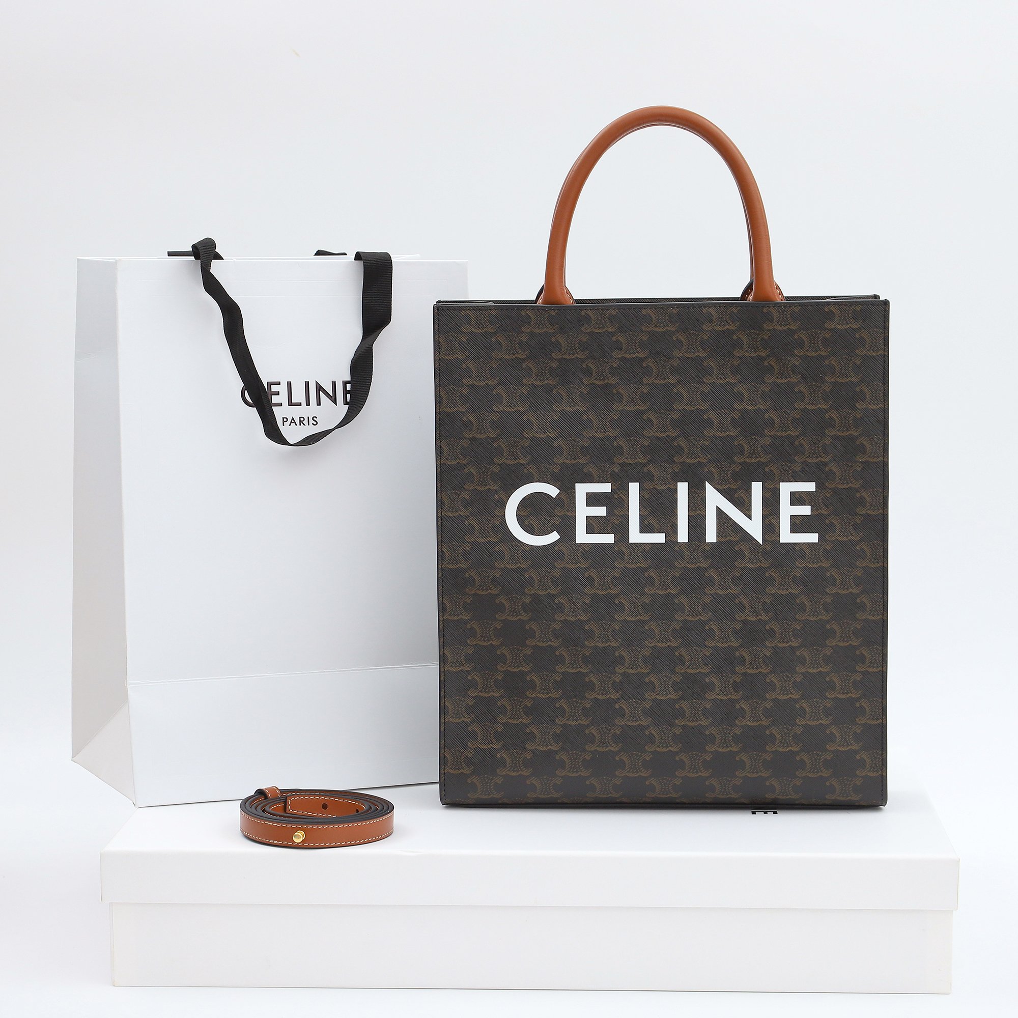 Replica Celine Small Cabas Vertical In Triomphe Canvas