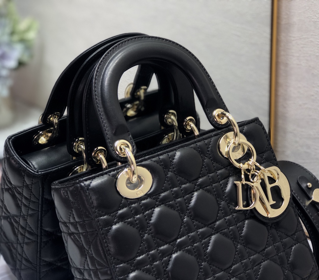 Replica Dior Medium Lady Dior Bag Black Patent Cannage Calfskin M0565Owcb_M900 - Image 7