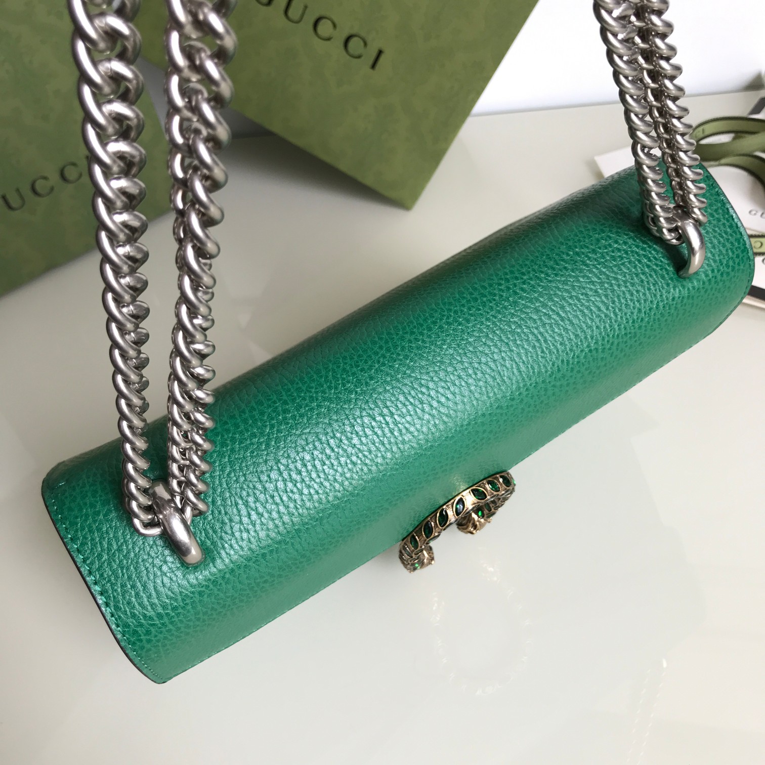 Replica Gucci Dionysus Small Shoulder Bag Forest Green 400249 - Image 4