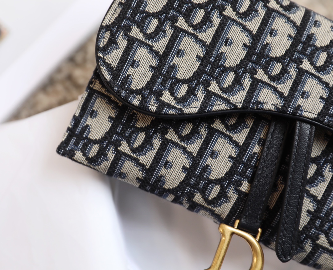 Replica Dior Long Saddle Wallet With Chain Blue Dior Oblique Jacquard S5614Ctzq_M928 - Image 3