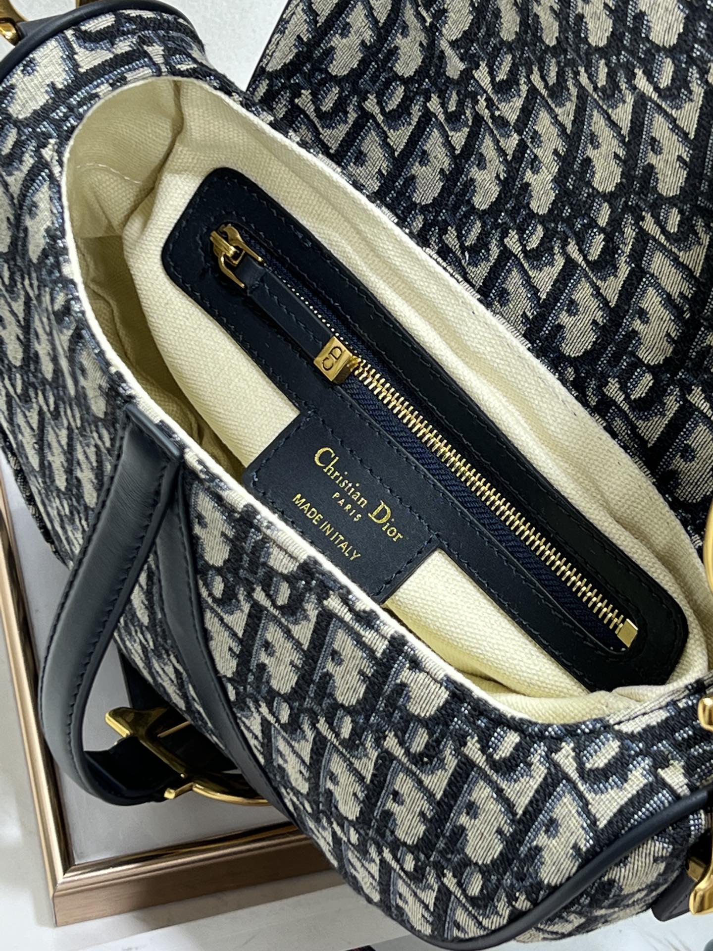 Replica Dior Saddle Bag Blue Dior Oblique Embroidery M0446Criw M928 - Image 3