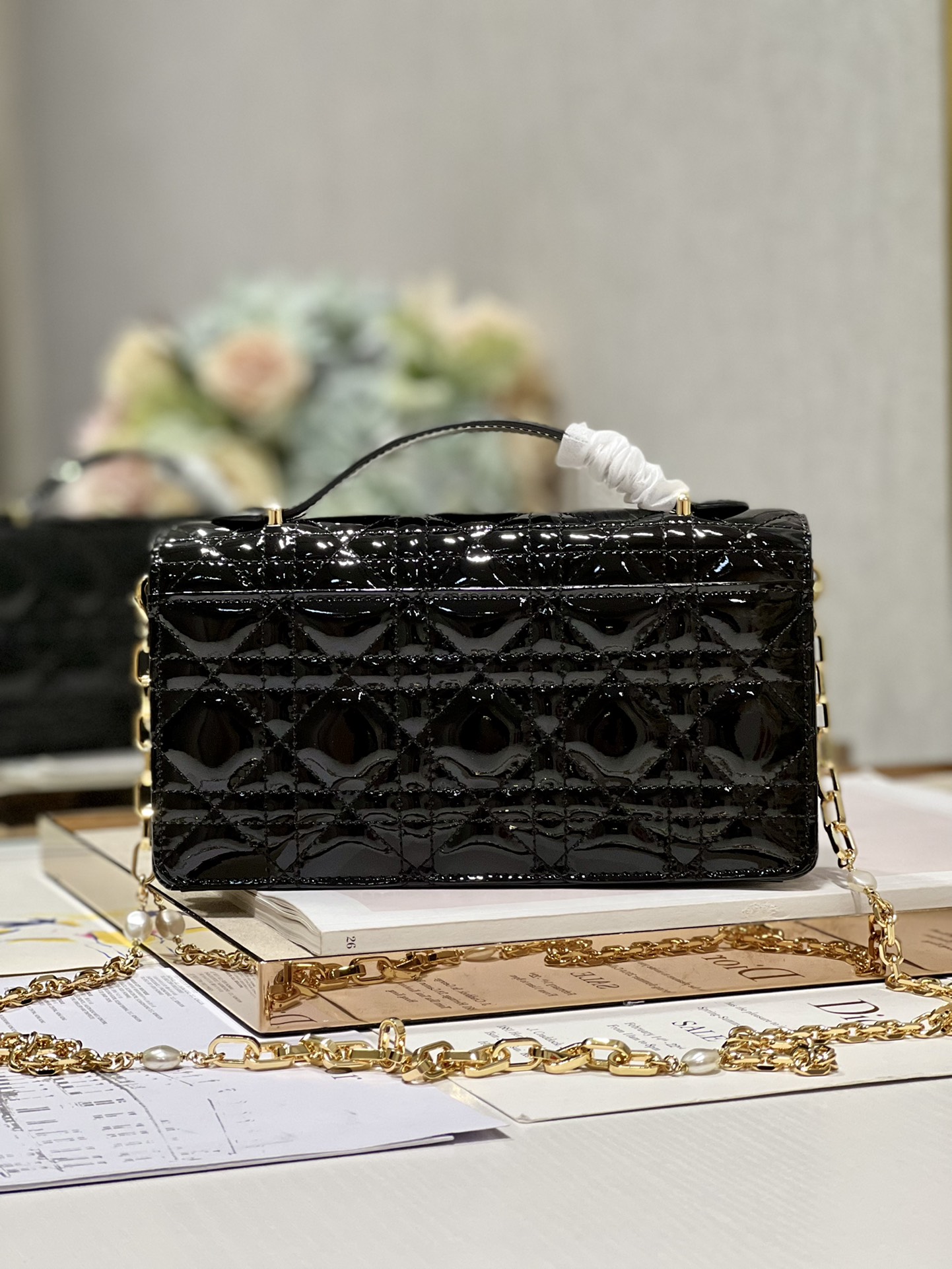 Replica Dior Miss Mini Bag Black Patent Cannage Calfskin - Image 3
