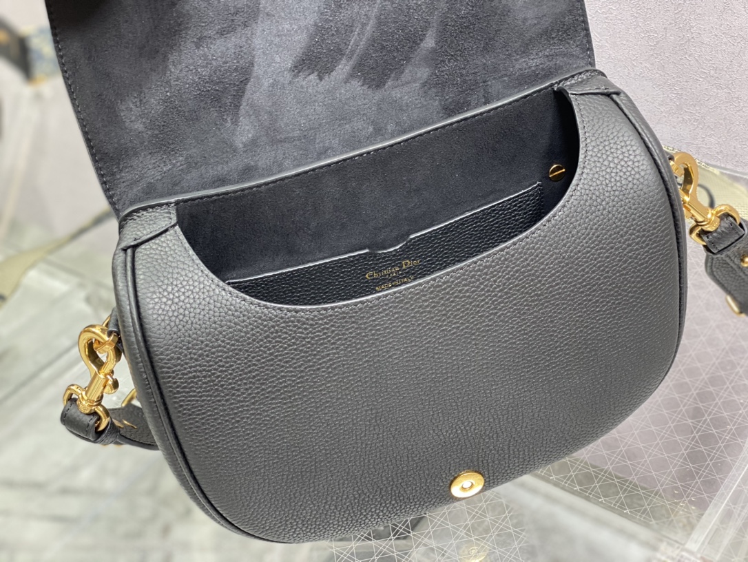 Replica Dior Large Bobby Bag Black Box Calfskin With Blue Dior Oblique Embroidered Strap M9320Umob_M911 - Image 6