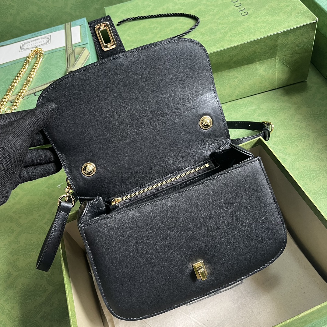Replica Gucci Blondie Top-Handle Bag Black 735101 - Image 3