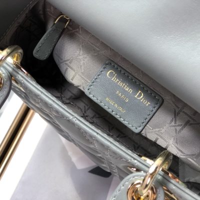 Alternative view of Replica Dior Medium Lady Dior Bag Cloud Blue Patent Cannage Calfskin M0565Owcb_M81B