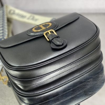 Alternative view of Replica Dior Large Bobby Bag Black Box Calfskin With Blue Dior Oblique Embroidered Strap M9320Ubby_M911