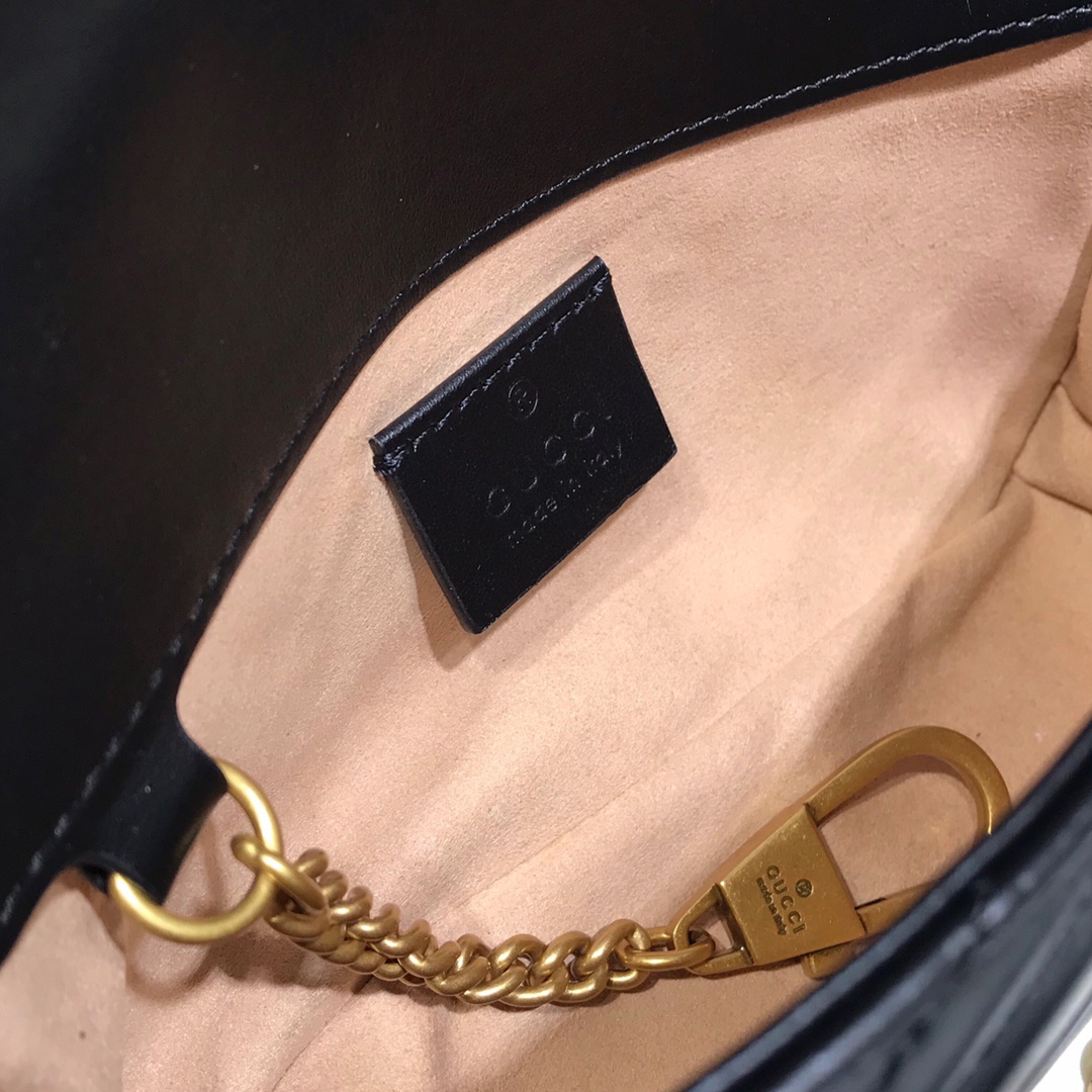 Replica Gucci Gg Marmont Matelasse Super Mini Bag Black 476433 - Image 3