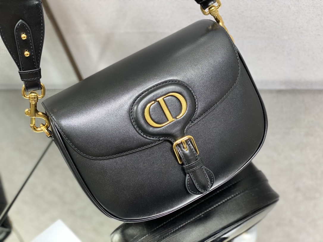 Replica Dior Large Bobby Bag Black Box Calfskin With Blue Dior Oblique Embroidered Strap M9320Ubby_M911 - Image 7