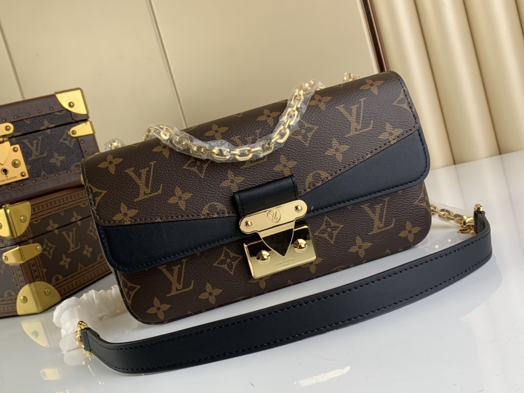 Replica Louis Vuitton Monogram Leather Marceau M46127 Black AAA - Image 2