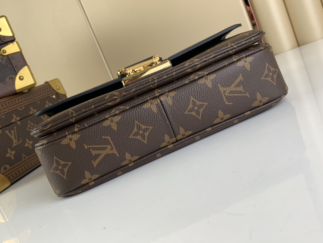 Replica Louis Vuitton Monogram Leather Marceau M46127 Black AAA - Image 8