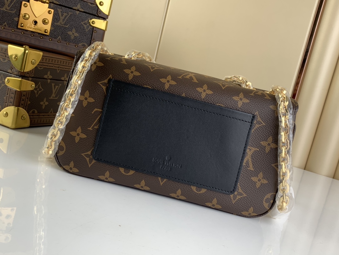 Replica Louis Vuitton Monogram Leather Marceau M46127 Black AAA - Image 9