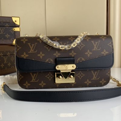 Replica Louis Vuitton Monogram Leather Marceau M46127 Black AAA