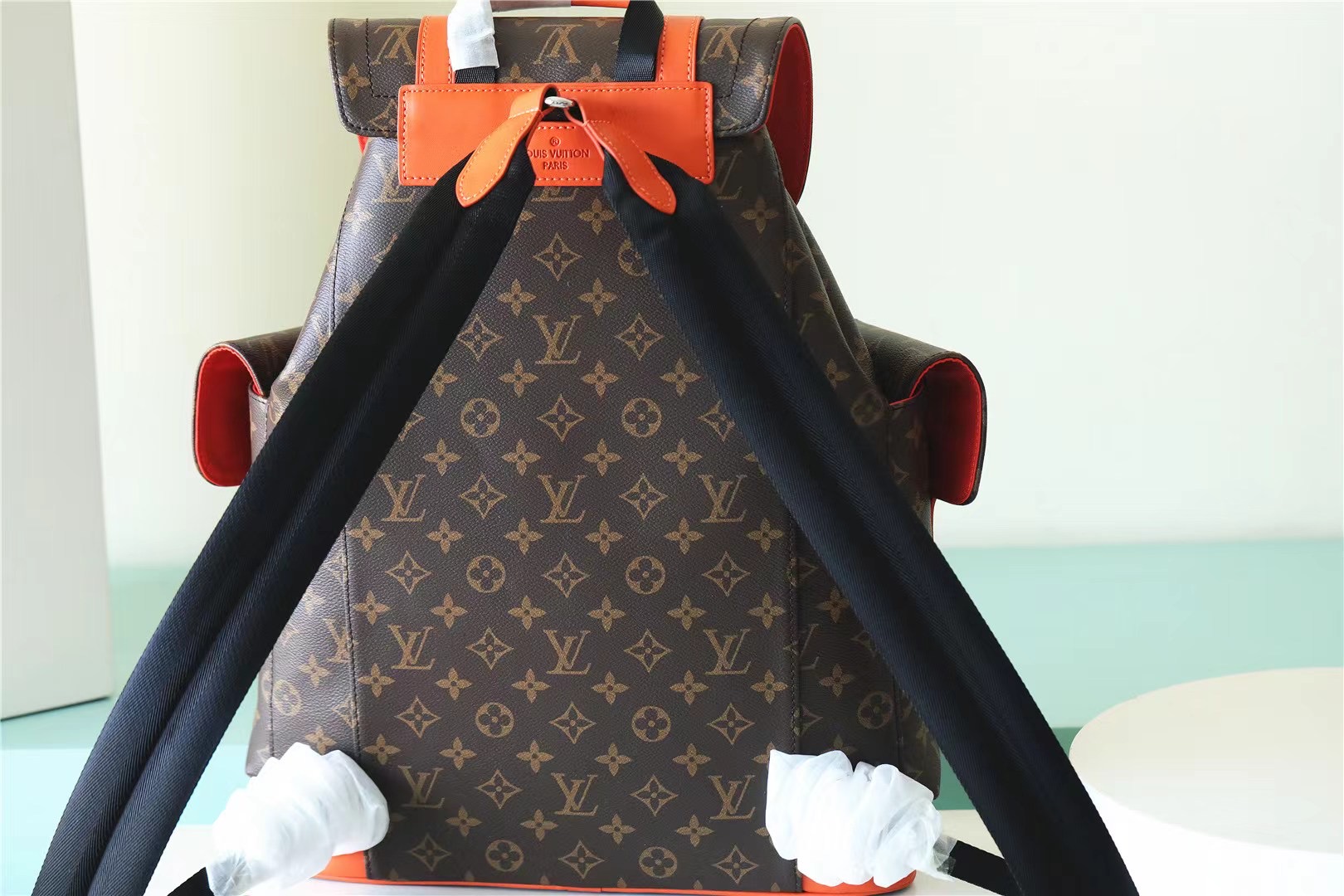 Replica Louis Vuitton Christopher MM Monogram backpack for mens Orange M46814 - Image 2