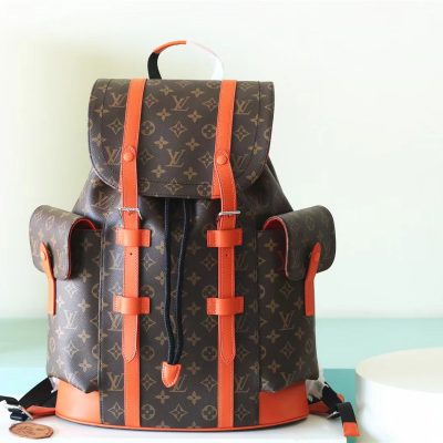 Replica Louis Vuitton Christopher MM Monogram backpack for mens Orange M46814