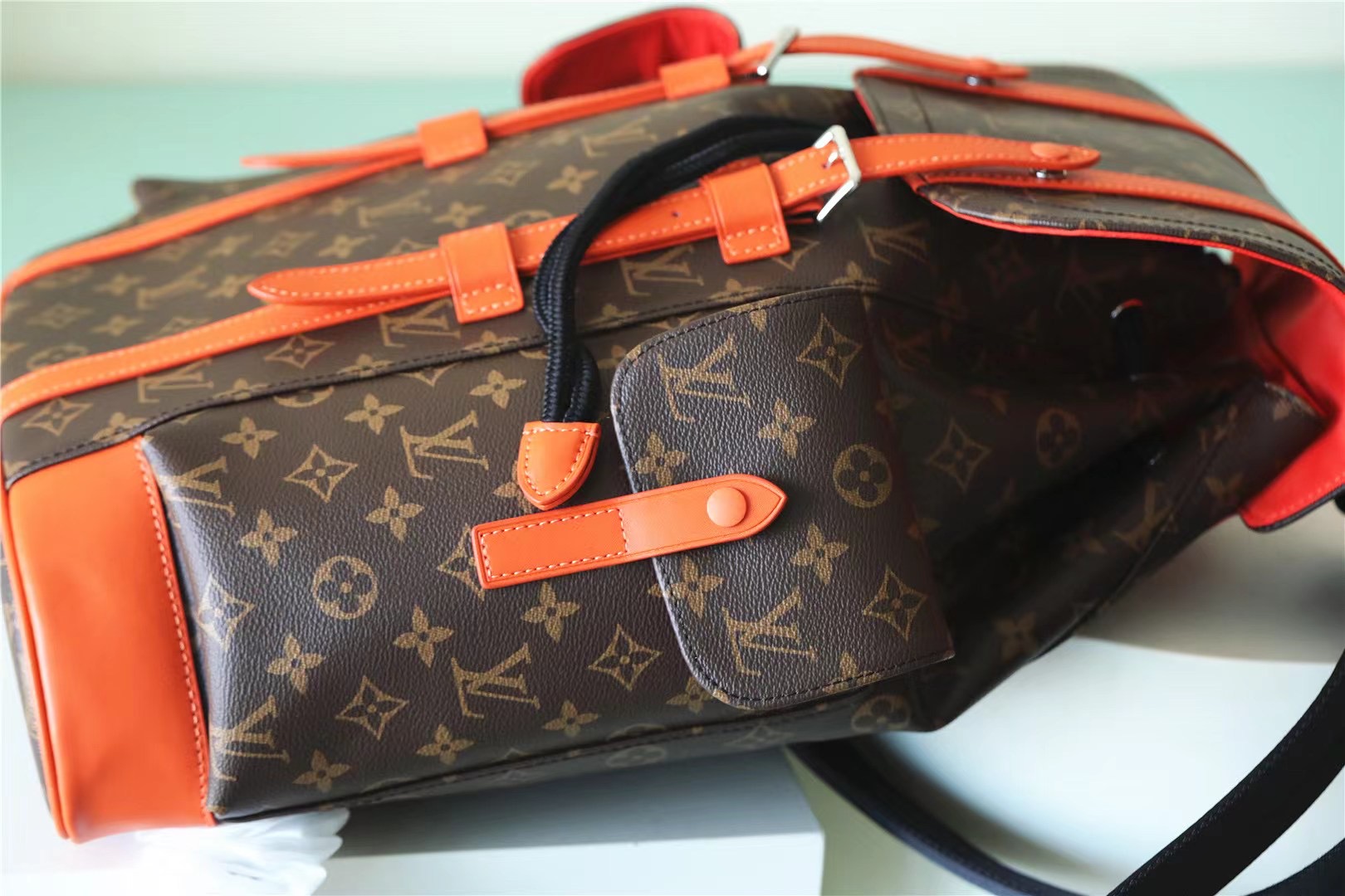 Replica Louis Vuitton Christopher MM Monogram backpack for mens Orange M46814 - Image 7