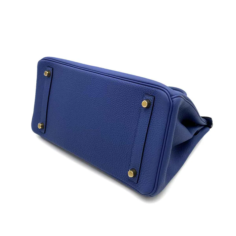 Hermes Birkin 30 Togo Blue Electric D Engraved Handbag - Image 4