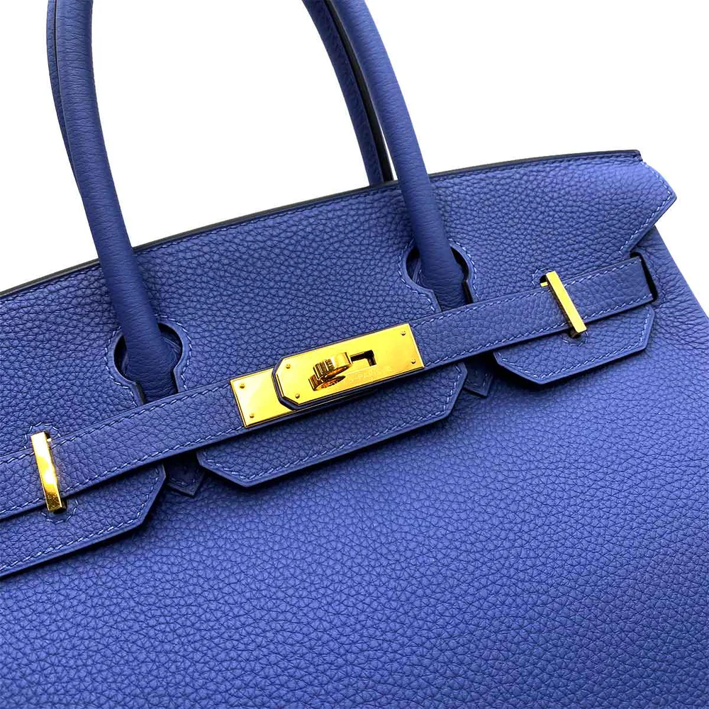 Hermes Birkin 30 Togo Blue Electric D Engraved Handbag - Image 5