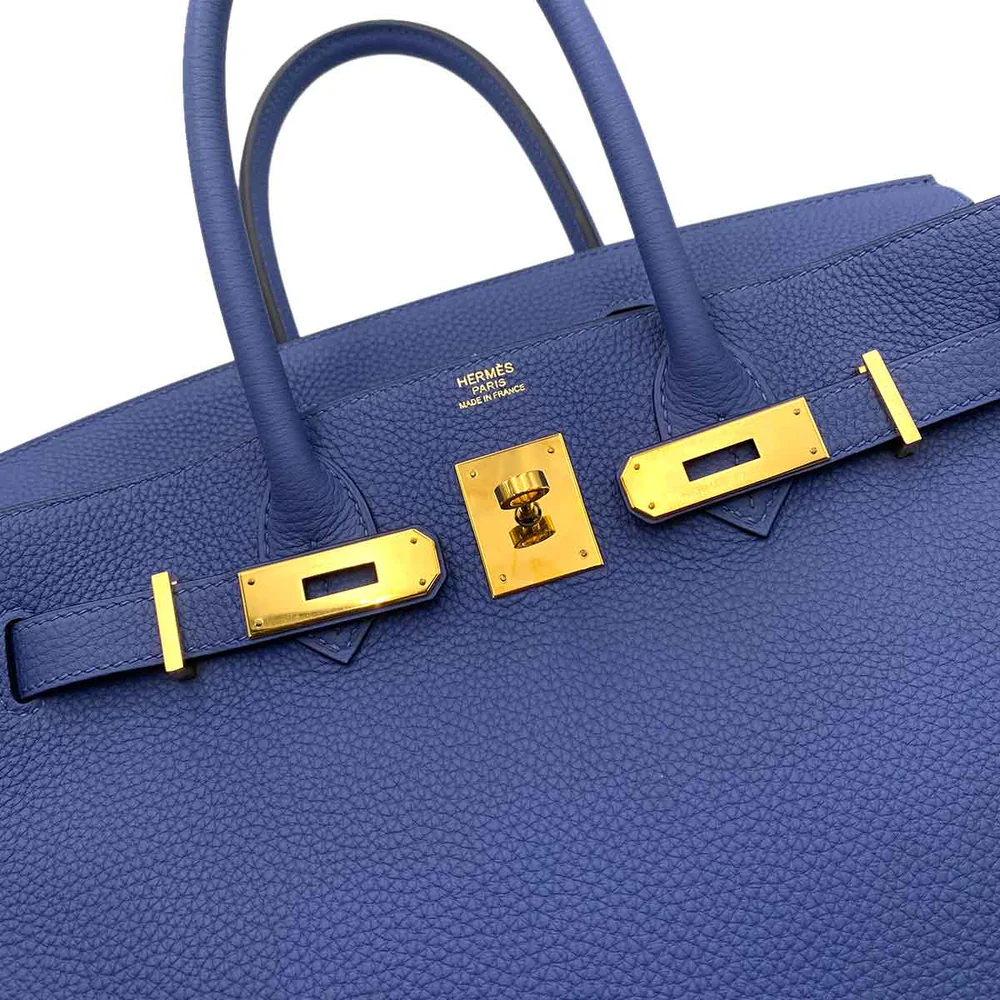 Hermes Birkin 30 Togo Blue Electric D Engraved Handbag - Image 6