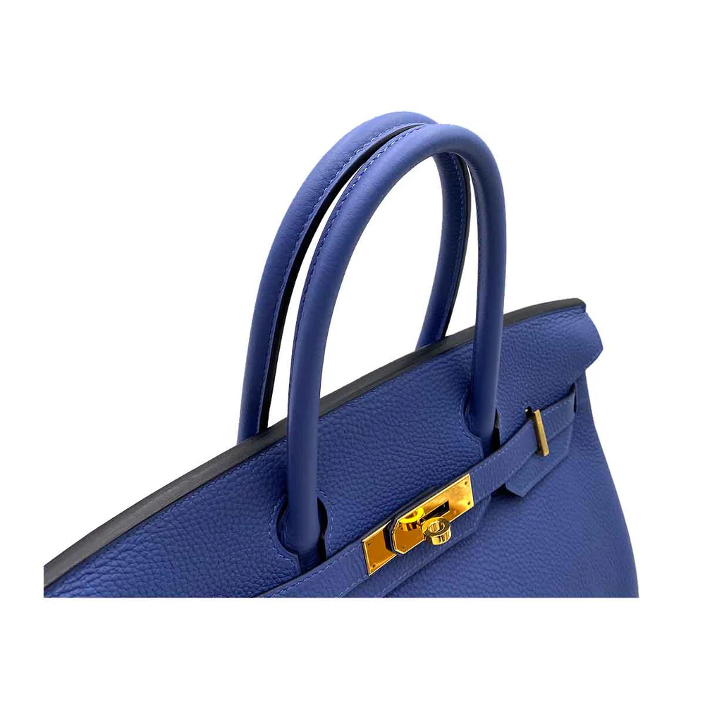 Hermes Birkin 30 Togo Blue Electric D Engraved Handbag - Image 7