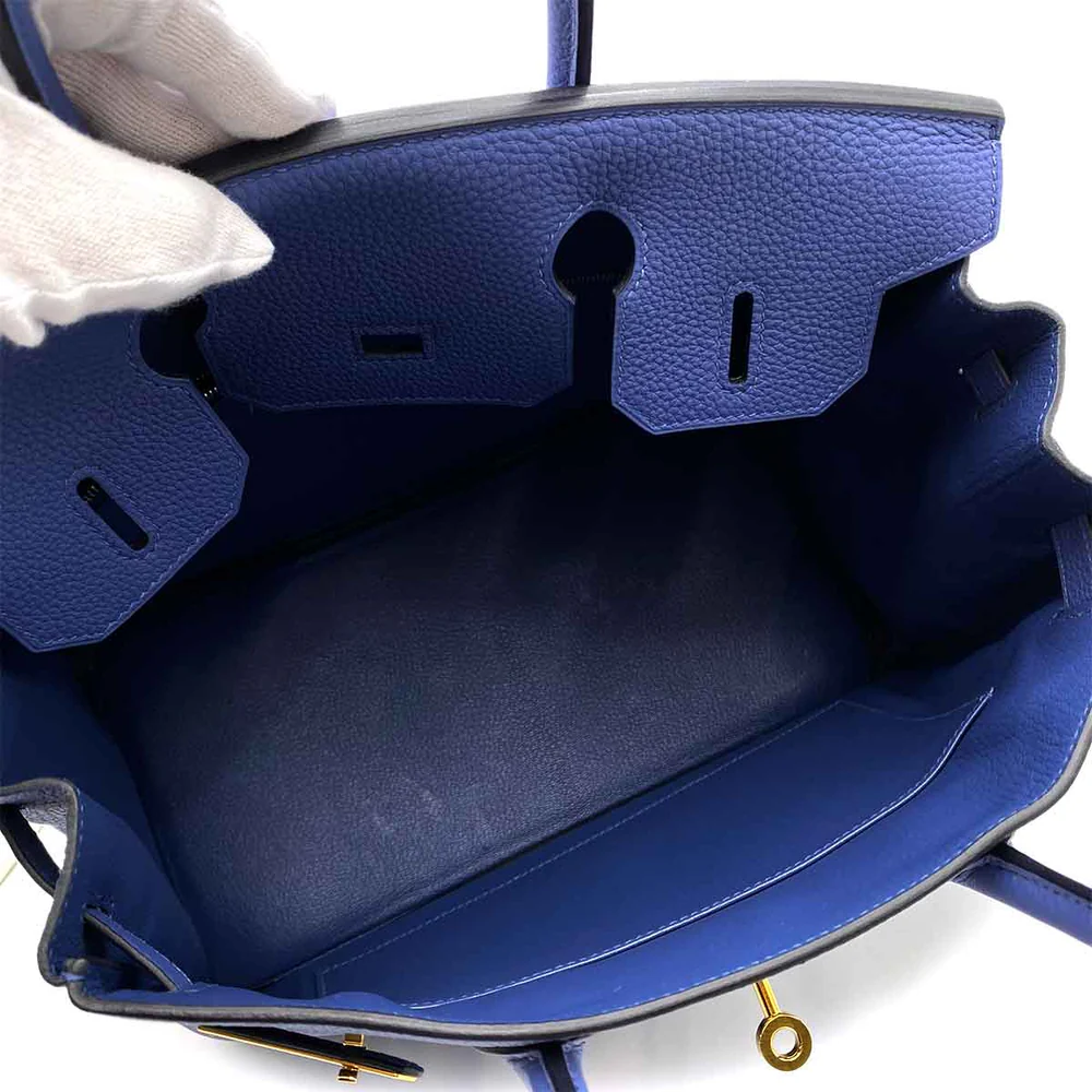 Hermes Birkin 30 Togo Blue Electric D Engraved Handbag - Image 8