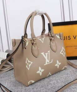 Alternative view of Louis Vuitton Bicolor Monogram Empreinte Leather Onthego PM Bag In Tourterelle Gray And Cream