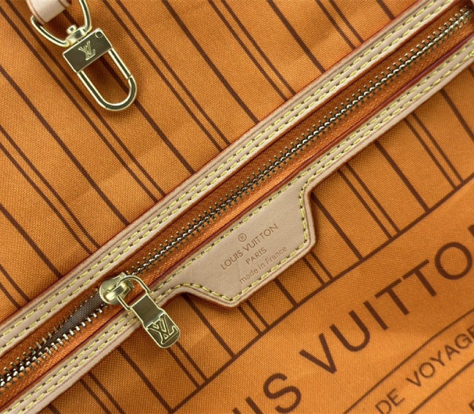 Louis Vuitton Neverfull Bandouliere Inside Out MM Tote In Monogram Canvas And Jaune Safran Textile - Image 8