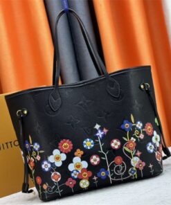 Alternative view of Louis Vuitton X TM Monogram Empreinte Neverfull MM In Black With Style 1